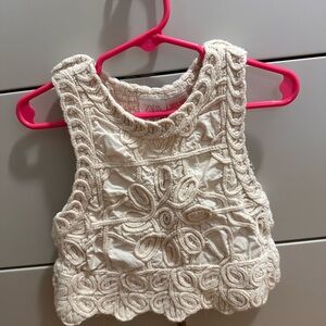 Zara Ivory Textured Knit Top